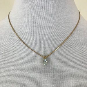Vintage Blue Stone Gold Chain Necklace